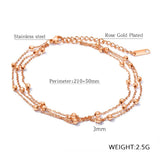 Women's Charm Stainless Steel Beads Anklets Rose Foot Jewelry Gift