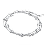Women's Charm Stainless Steel Beads Anklets Rose Foot Jewelry Gift