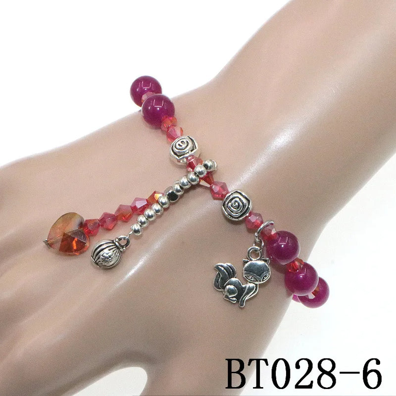 Opal Topazs Aquamarines Jades Bracelet Alloy Pendant