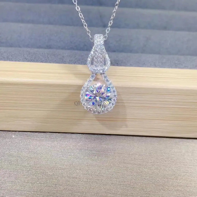 Sapphire Bridal Necklace 925 Sterling Silver Wedding Jewelry