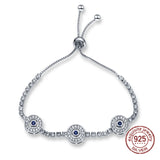 S925 Silver Adjustable Gemstone Bracelet for DIY Charms