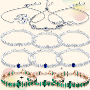 S925 Silver Adjustable Gemstone Bracelet for DIY Charms