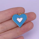 Two-Color Retro Double Heart Necklace Pendant Fine Jewelry Women's Accessories