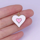 Two-Color Retro Double Heart Necklace Pendant Fine Jewelry Women's Accessories