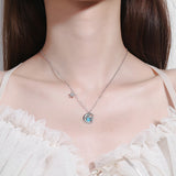 925 Silver Moon Star Necklace Zirconia Choker