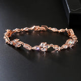 Zirconia Leaf Bracelet Women Horse Eye Zircon Chain Jewelry