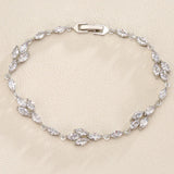 Zirconia Leaf Bracelet Women Horse Eye Zircon Chain Jewelry