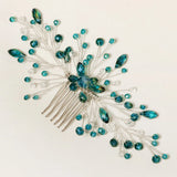 Rhinestone Green Hair Combs Tiara Headwear Hair Clip