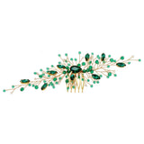 Rhinestone Green Hair Combs Tiara Headwear Hair Clip