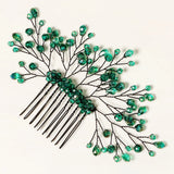 Rhinestone Green Hair Combs Tiara Headwear Hair Clip