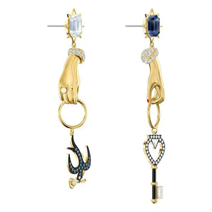 925 Silver Swallows Keys Hands Earrings