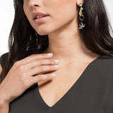 925 Silver Swallows Keys Hands Earrings