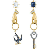 925 Silver Swallows Keys Hands Earrings