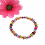 Tourmaline Crystal Flower Beads Bracelet Bangle for Women