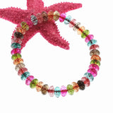 Tourmaline Crystal Flower Beads Bracelet Bangle for Women