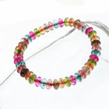 Tourmaline Crystal Flower Beads Bracelet Bangle for Women