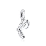 Home Sweet Heart Dangle Charm 925 Silver DIY Bracelet Beads