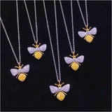 Pink Crystal Citrine Zircon Diamond Pendant Necklace Silver Jewelry