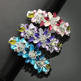 Crystal Flower Rhinestone Hairpin Enamel Barrettes Jewelry Headpiece F165