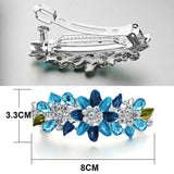 Crystal Flower Rhinestone Hairpin Enamel Barrettes Jewelry Headpiece F165
