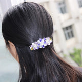Crystal Flower Rhinestone Hairpin Enamel Barrettes Jewelry Headpiece F165
