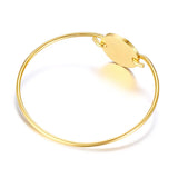 Romantic Round Bracelet Engraved Letters Bangle For Women
