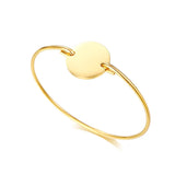 Romantic Round Bracelet Engraved Letters Bangle For Women