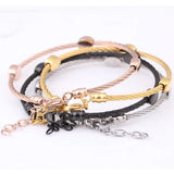 Engraved Letters Beads Bangle: Family Bracelet Gift