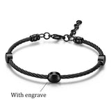 Engraved Letters Beads Bangle: Family Bracelet Gift