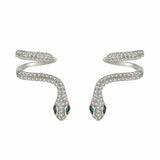 Zircon Diamond Stud Earrings Cross Layered Silver Jewelry