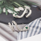 Zircon Diamond Stud Earrings Cross Layered Silver Jewelry