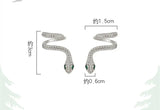 Zircon Diamond Stud Earrings Cross Layered Silver Jewelry