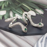 Zircon Diamond Stud Earrings Cross Layered Silver Jewelry