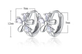 925 Silver CZ Plum blossom Hoop Earrings For Women Girl Piercing Huggie