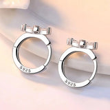925 Silver CZ Plum blossom Hoop Earrings For Women Girl Piercing Huggie