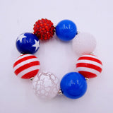 Child Girls Flag Star Beads Bracelet 2pcs
