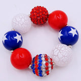 Child Girls Flag Star Beads Bracelet 2pcs