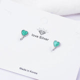 Childer 925 Silver Pink Green Enamel Heart Clip Earring For Baby Girl