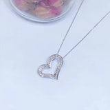 925 Silver Heart Zircon Stone Pendant Necklace For Women