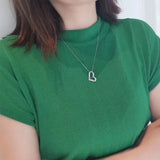 925 Silver Heart Zircon Stone Pendant Necklace For Women