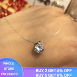 Invisible Fish Line Crystal Necklace - Women Fashion Clavicle Chain