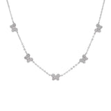 925 Sterling Silver Butterfly Choker Necklace Romantic Gift Jewelry