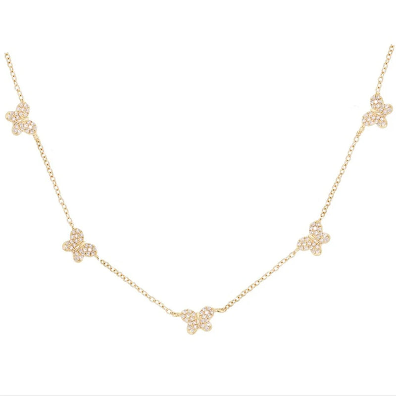 925 Sterling Silver Butterfly Choker Necklace Romantic Gift Jewelry