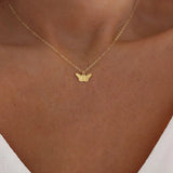 Golden Silver Plated Butterfly Choker Necklace for Women