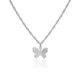 Golden Silver Plated Butterfly Choker Necklace for Women