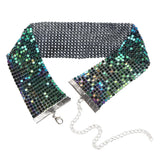 Glittery Smooth Mesh Wide Choker Necklace