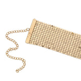 Glittery Smooth Mesh Wide Choker Necklace