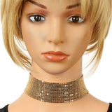Glittery Smooth Mesh Wide Choker Necklace