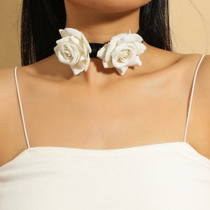 Lace Flower Rose Choker Necklace for Women
