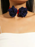Lace Flower Rose Choker Necklace for Women